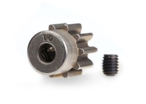 Traxxas Gear, 10-T pinion (32-p) (steel)/ set screw