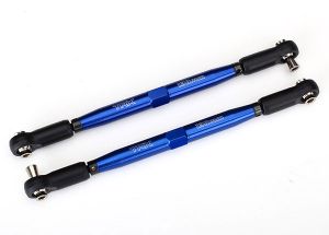 Traxxas Toe links, X-Maxx® (TUBES blue-anodized, 7075-T6 aluminum, stronger than titanium)