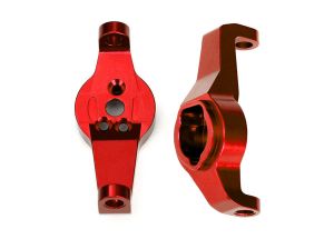 Traxxas Caster blocks, 6061-T6 aluminum (red-anodized), left and right