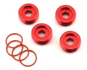 ARRMA Aluminum Front Hub Nut Red (4) inc O-Rings