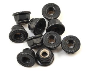 Traxxas 4-Tec 2.0 Serrated Flanged Nylon Locking Nut (Black) (10)