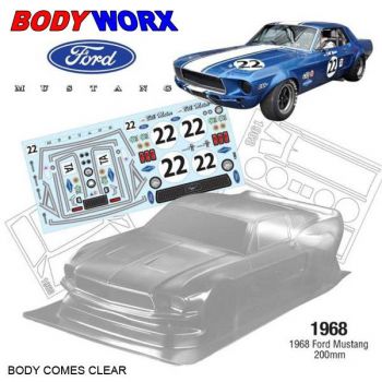 Bodyworx 1/10 Mustang 1968 Fastback (200MM) On-Road Car Body