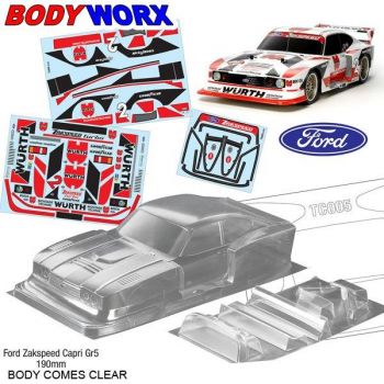 Bodyworx 1/10 Ford Capri ZAKSPEED (190MM) On-Road Car Body