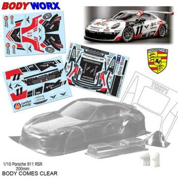 Bodyworx 1/10 Porsche 911 RSR (200MM) On-Road Car Body