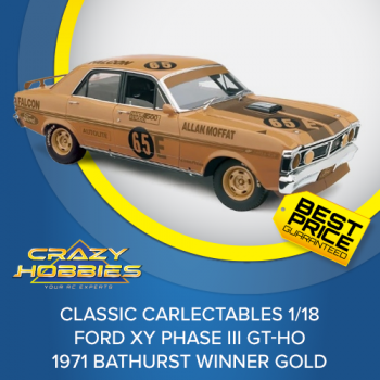CLASSIC CARLECTABLES 1/18 Ford XY Phase III GT-HO 1971 Bathurst Winner Gold