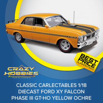 Classic Carlectables 1/18 Diecast Ford XY Falcon Phase III GT-HO Yellow Ochre