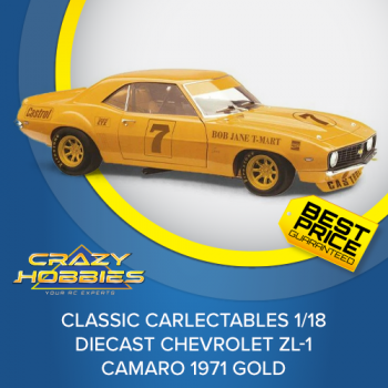 CLASSIC CARLECTABLES 1/18 DIECAST Chevrolet ZL-1 Camaro 1971 Gold *IN STOCK*