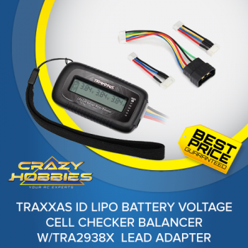 Traxxas iD Lipo Battery Voltage Cell Checker Balancer w/TRA2938X Lead Adapter