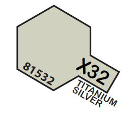 TAMIYA ENAMEL MINI X-32 TITANIUM SILVER 1/3 OZ