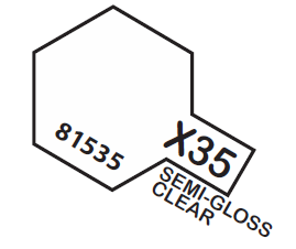 Tamiya Acrylic Mini X-35 Semi Gloss Clear 1/3 oz