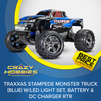 Traxxas Stampede Monster Truck (Blue) w/LED Lights, RTR *IN STOCK*
