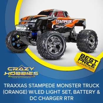 Traxxas Stampede Monster Truck (Orange) w/LED Lights, RTR *IN STOCK*