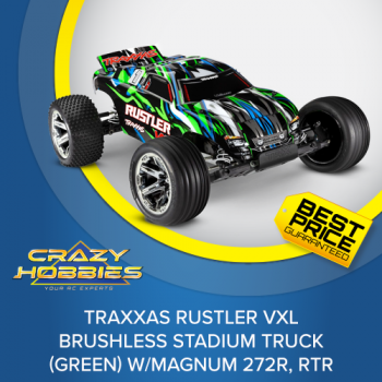 Traxxas Rustler VXL Brushless Stadium Truck (Green) w/Magnum 272R, RTR *COMING SOON*