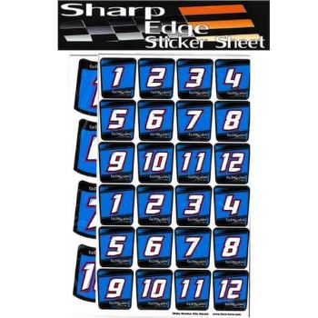 Faceworx Decal Numbers Blue