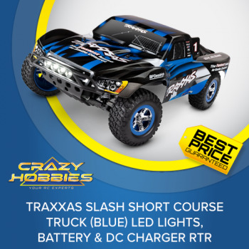 Traxxas Slash Short Course Truck (Blue) LED Lights, RTR *IN STOCK*