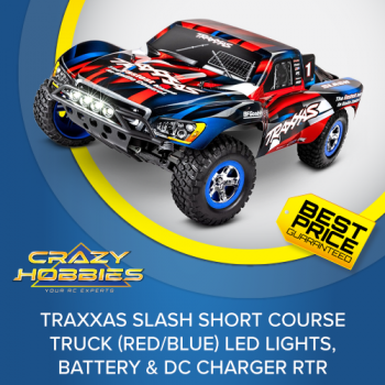 Traxxas Slash Short Course Truck (Red/Blue) LED Lights, RTR *IN STOCK*