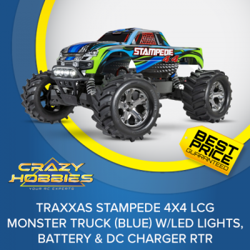 Traxxas Stampede 4X4  Truck (Blue) w/LED,Battery & DC Charger RTR *SOLD OUT*