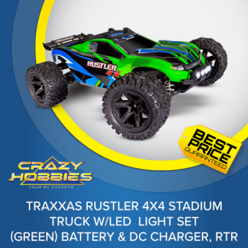 Traxxas Rustler 4X4 Stadium Truck w/LED Lights (Green) RTR *SOLD OUT*