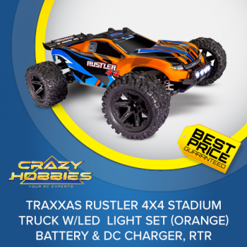 Traxxas Rustler 4X4 Stadium Truck w/LED Lights (Orange) RTR *SOLD OUT*