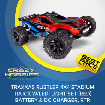 Traxxas Rustler 4X4 Stadium Truck w/LED Light Set (Red) RTR *SOLD OUT*