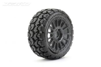 JETKO 1/8 BUGGY EX-TOMAHAWK TYRES (RADIAL RIM/BLACK/MEDIUM SOFT/17MM) (2PCS)