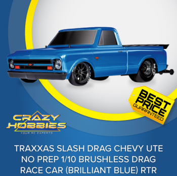 Traxxas Slash Drag Chevy Ute No Prep Brushless Drag Race Car (Blue) RTR *SOLD OUT*