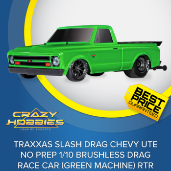 Traxxas Slash Drag Chevy Ute No Prep Brushless Drag Race Car (Green) RTR