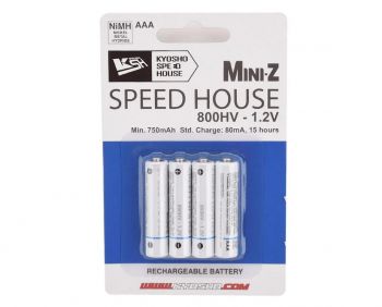 Kyosho Speed House Mini-Z AAA NiMh Batteries (800HV) (4) *SOLD OUT*