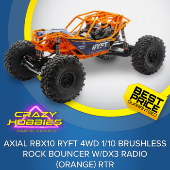 Axial RBX10 Ryft 4WD 1/10 Brushless Rock Bouncer  w/DX3 Radio (Orange) Or (Black) RTR *IN STOCK*
