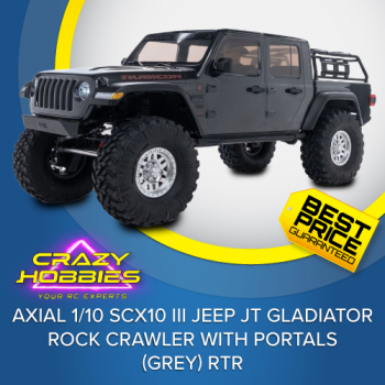  Axial 1/10 SCX10 III Jeep JT Gladiator Rock Crawler with Portals (Grey) RTR *IN STOCK*