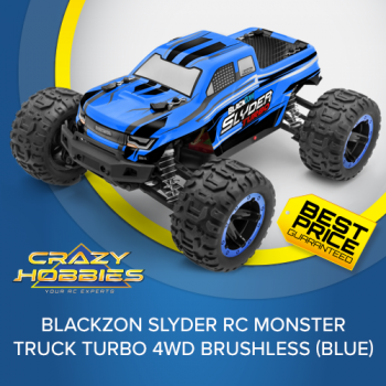 BlackZon Slyder RC Monster Truck Turbo 4WD Brushless (Blue) *IN STOCK*