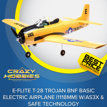 E-flite T-28 Trojan BNF Basic Electric Airplane (1118mm) w/AS3X & SAFE Technology *SOLD OUT*