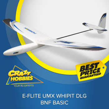 E-FLITE UMX Whipit DLG Rc Glider, BNF Basic *OUT OF STOCK*