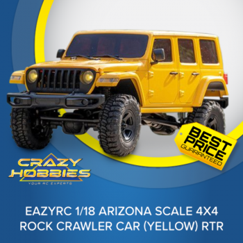 EAZYRC 1/18 Arizona Scale 4x4 Rock Crawler Car (Yellow) RTR *IN STOCK*