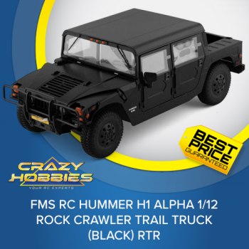 FMS RC Hummer H1 Alpha 1/12 Rock Crawler Trail Truck (Black) RTR *IN STOCK*