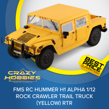 FMS RC Hummer H1 Alpha 1/12 Rock Crawler Trail Truck (Yellow) RTR *IN STOCK*