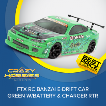FTX RC BANZAI E-DRIFT CAR GREEN w/battery & charger RTR *IN STOCK*