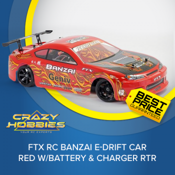 FTX RC BANZAI E-DRIFT CAR RED w/battery & charger RTR *IN STOCK*