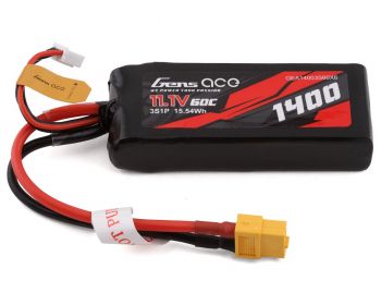 Gens Ace 3s LiPo Battery 60C (11.1V/1400mAh) w/XT-60 Connector *SOLD OUT*