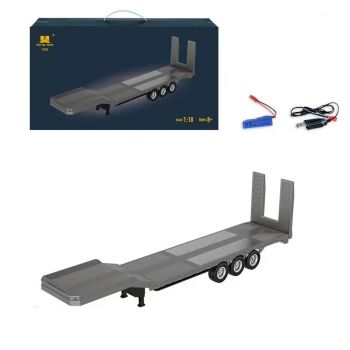 1:18 Scale Flatbed Trailer for Huina Scania 770S 1502 RC Truck Grey