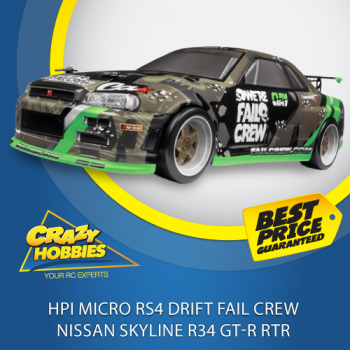 HPI Micro RS4 Drift Fail Crew Nissan Skyline R34 GT-R RTR *SOLD OUT*
