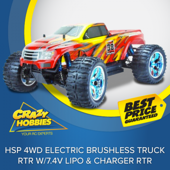 HSP 4WD ELECTRIC BRUSHLESS TRUCK RTR W/7.4V LIPO & CHARGER RTR