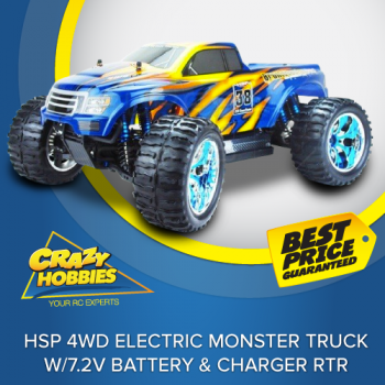 HSP 4WD Electric Monster Truck W/7.2V Battery & Charger RTR *IN STOCK*