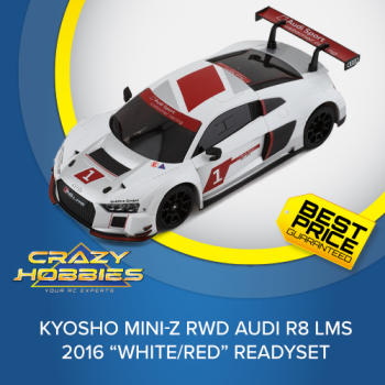 KYOSHO MINI-Z RWD Audi R8 LMS 2016 “White/Red” Readyset *SOLD OUT*