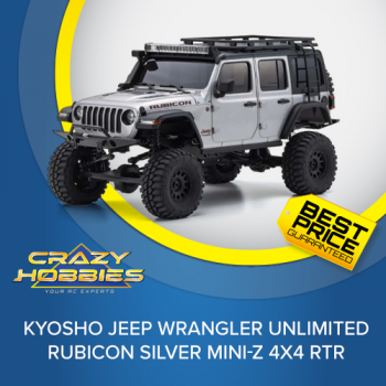 Kyosho Jeep Wrangler Unlimited Rubicon Silver Mini-Z 4x4 RTR *IN STOCK*
