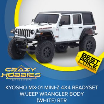 Kyosho MX-01 Mini-Z 4X4 Readyset w/Jeep Wrangler Body (White) RTR *SOLD OUT*