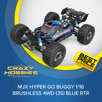 MJX HYPER GO BUGGY 1/16 BRUSHLESS 4WD (3S) BLUE RTR *IN STOCK*