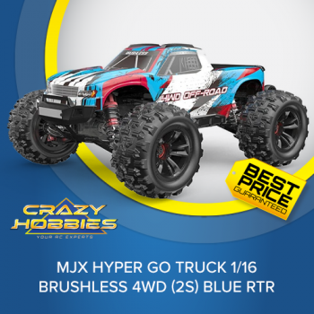 MJX HYPER GO TRUCK 1/16 BRUSHLESS 4WD (2S) BLUE RTR *IN STOCK*