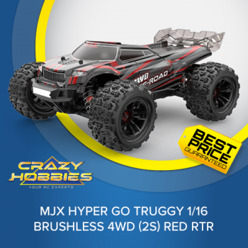 MJX HYPER GO TRUGGY 1/16 BRUSHLESS 4WD (2S) RED RTR *IN STOCK*