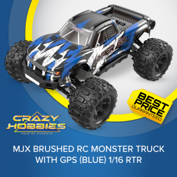 MJX BRUSHED RC MONSTER TRUCK WITH GPS (BLUE) 1/16 RTR *IN STOCK*
